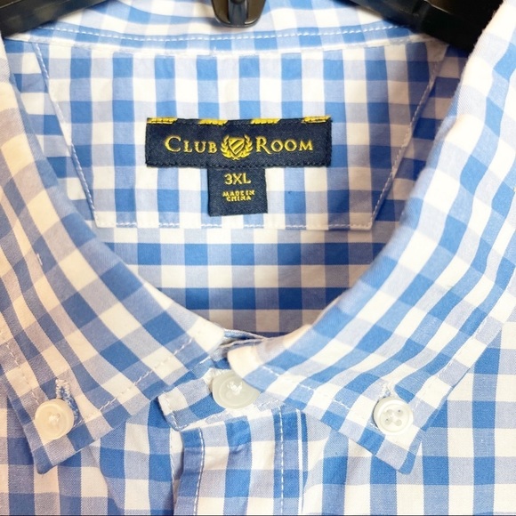 Club Room XL Men's White Blue Button Down Long Sleeve Shirt - Picture 8 of 9